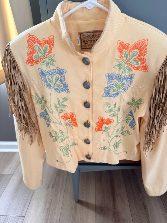 Double D Ranch Jackets & Blazers - Vintage Double D Ranch Yellow Embroidered Fringe Western Jacket